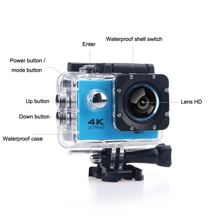 Экшн камера F600 F600R 4K wi fi 16 мп 170D 30 м 1080P|Экшн-камеры| |