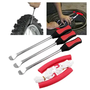 

Dragonpad 3 Tire Lever Tool Spoon + 2 Wheel Rim Protectors Tool Kit for Motorcycle Bike Tire Changing
