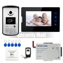 Chuangsafe-Con Conexión de Cable 7 “Pantalla táctil de Teléfono Video de La Puerta Sistema de Intercomunicación 1 Monitor + Cámara 12 V fuente de Alimentación de Acceso RFID A Prueba de agua
