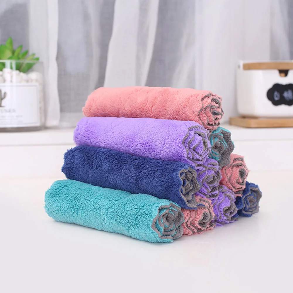 

Household Super Absorbent Microfiber Cleaning Cloth Durable Tableware Cleaning Towel Cleaning Tools gadgets