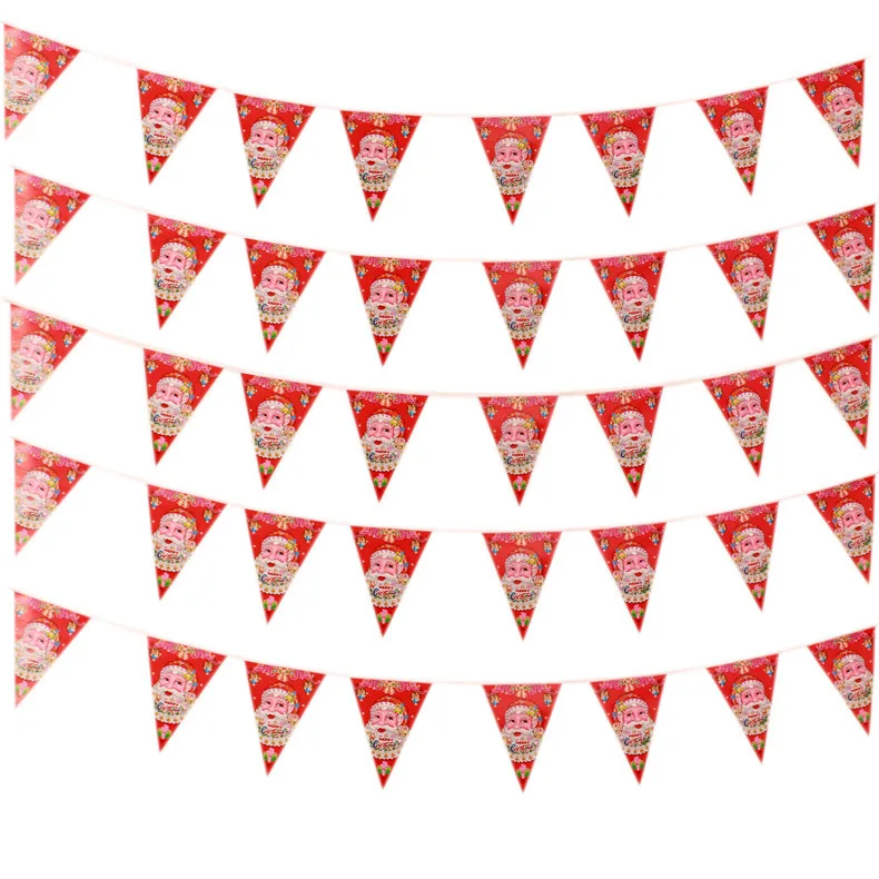 10 шт./компл. новое поступление бумажные баннеры гирлянды в виде оленя украшения для дня рождения свадьбы нового года Рождества 5ZHH121 - Цвет: Красный