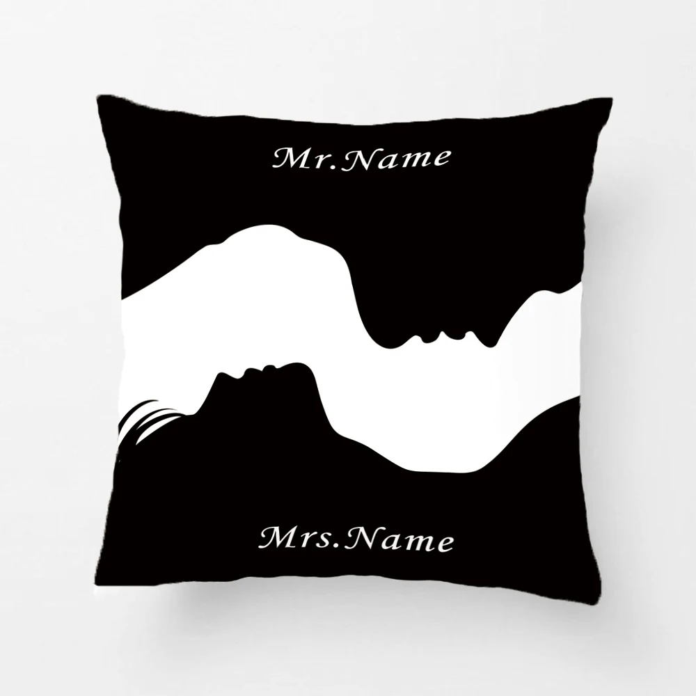 

Mr and Mrs Custom Name Art Throw Pillow Decorative Cushion Cover Pillow Case Customize Gift By Lvsure For Sofa Seat Pillowcase