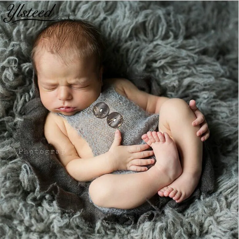 

Newborn Photography Props Crochet Buttons Overalls Pants Baby Bodysuit Infant Photography Prop Roupa De Fotografia Newborne