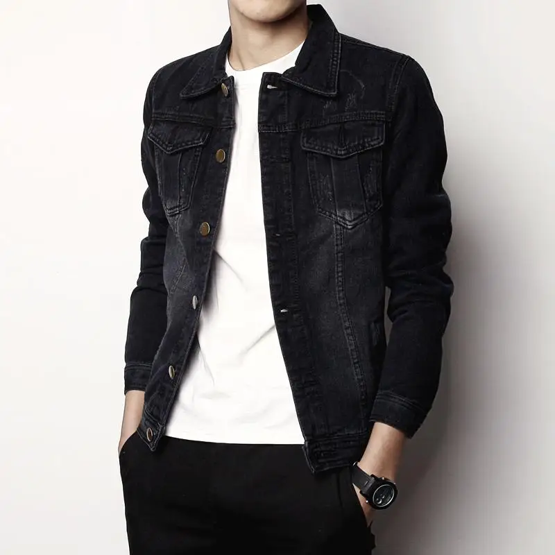 casaco jeans masculino preto