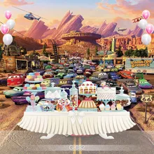 

Vinyl Photography Backdrop Cartoon Characters Cars Birthday Party Children Photo Backdground G-082