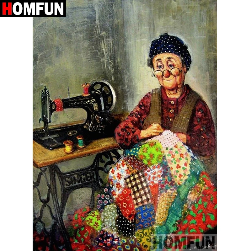 

HOMFUN 5D DIY Diamond Painting Full Square/Round Drill "Cartoon grandma" Embroidery Cross Stitch gift Home Decor Gift A09413