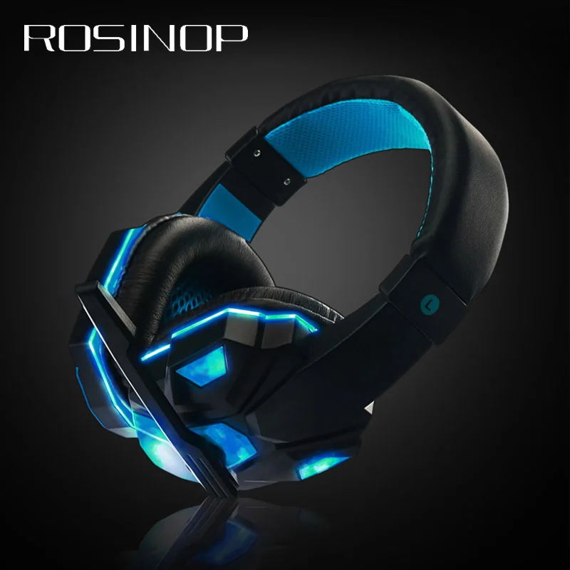 Rosinop 3,5 мм HiFi игровые наушники с микрофоном геймерские бас наушники для компьютера шумоподавление проводной кабель auriculares con