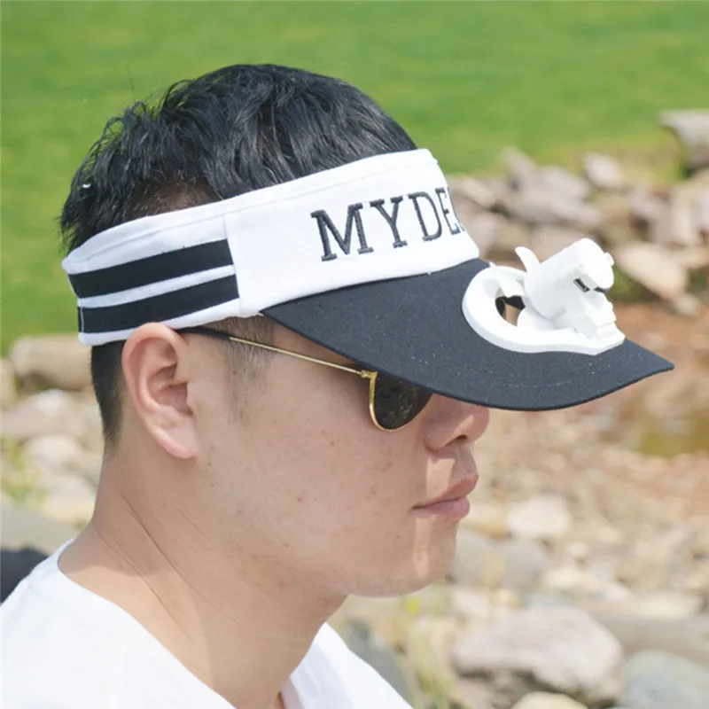 Summer Fan Cooling Baseball Cap Hat USB Charging Breathable Shade Sunscreen Hat Camping Hiking Peaked Cap#40