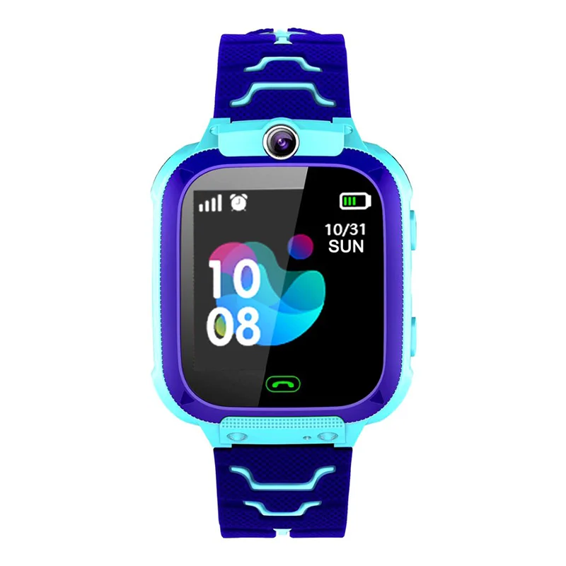 Новые водонепроницаемые умные часы Q12 многофункциональные детские цифровые наручные часы детские часы телефон для IOS Android детские игрушки подарок - Цвет: Синий