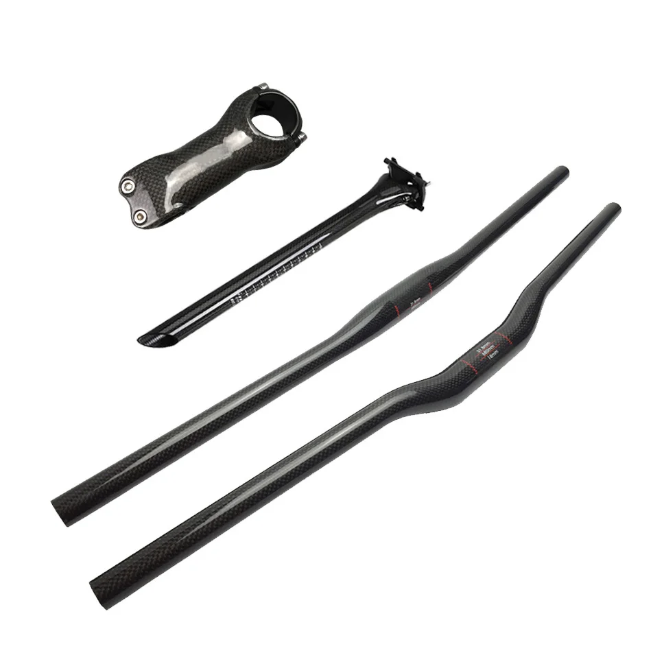 no logo 3K Carbon Fiber Bicycle MTB Handlebar Set Flat Riser Handlebar Stem Seatpost Mountain Bike Bicicleta Bicycle Parts цена no logo 3K Carbon Fiber Bicycle MTB Handlebar Set Flat Riser Handlebar Stem Seatpost Mountain Bike Bicicleta Bicycle Parts цены онлайн