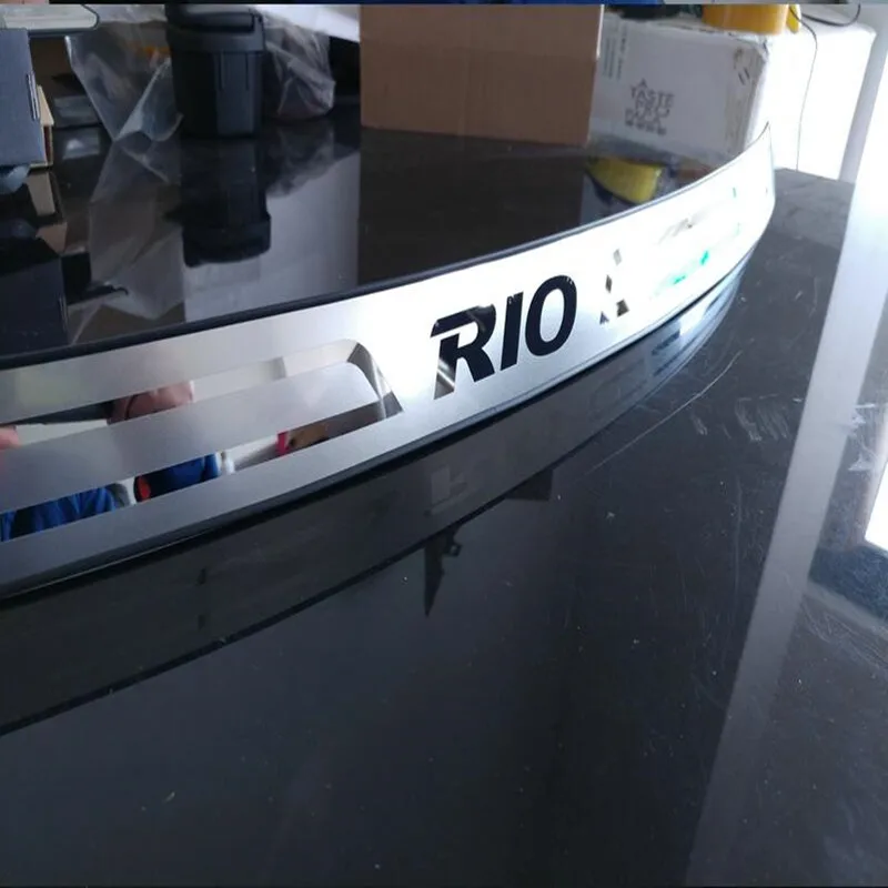 

Free Shipping Stainless Steel Inner Rear Bumper Protector Sill Car Accessories Trunk Trim For Kia Rio 2011 2012 2013 2014 2015