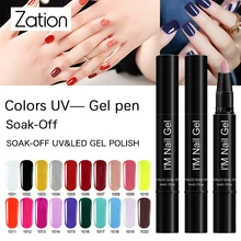 Портативная УФ-Гелевая Лаковая ручка для росписи лаком для ногтей, не Очищающая, чистые цвета, Праймер, верхнее покрытие, гелевая ручка, Лаки(China)