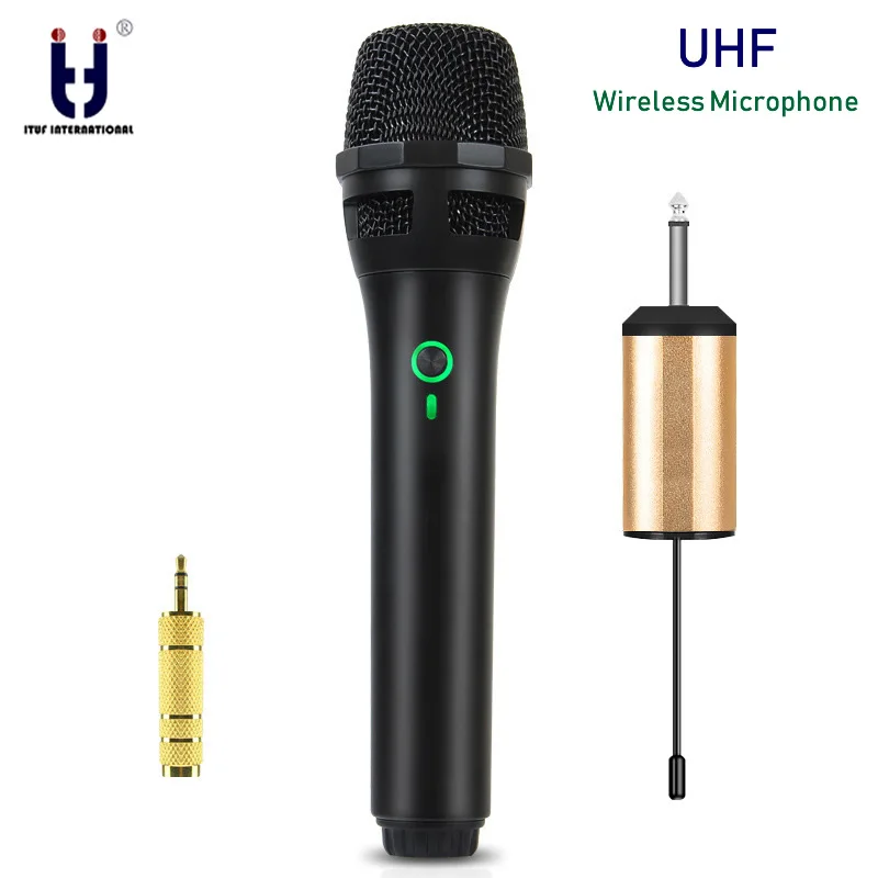 

Ituf UHF Wireless Microphone System Handheld Mic UHF Speaker with Portable USB Receiver For KTV DJ Speech Amplifier Recording