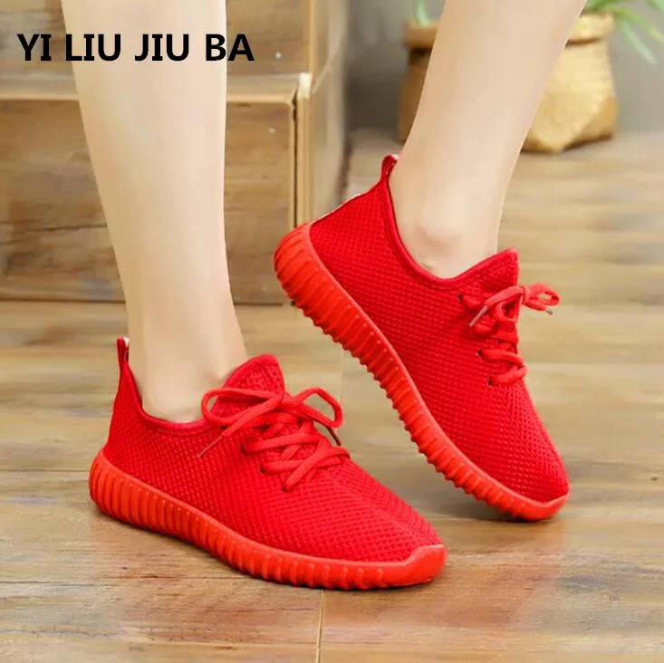 

new spring Summer Fashion Shoes Woman Flats Casual lace up elastic fabric round toe Breathable Shoes Women zapatos mujer **225