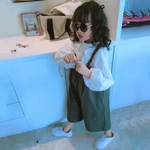 Детская одежда для маленьких девочек новые модные брендовые повседневные штаны на подтяжках для маленьких девочек Широкие штаны для малышей комбинезон для малышей
