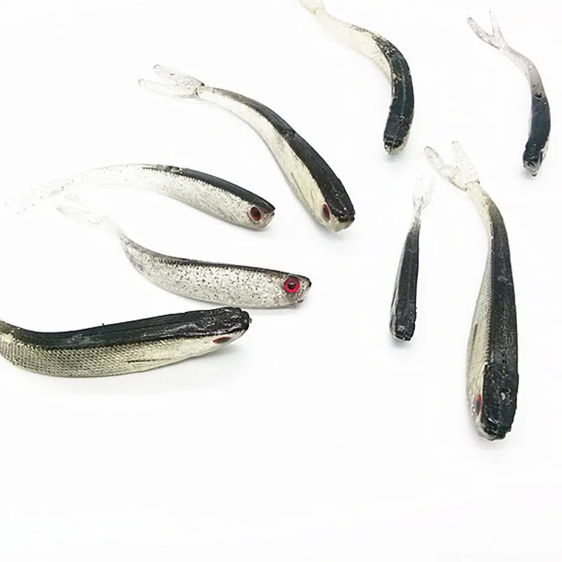 10 Pcs 8 cm/2g لينة المطاط الصيد الطعوم إغراء قطرة النار إغراء شاد ل جثم بايك سمك السلمون المرقط الذيل إغراء الصيد اكسسوارات