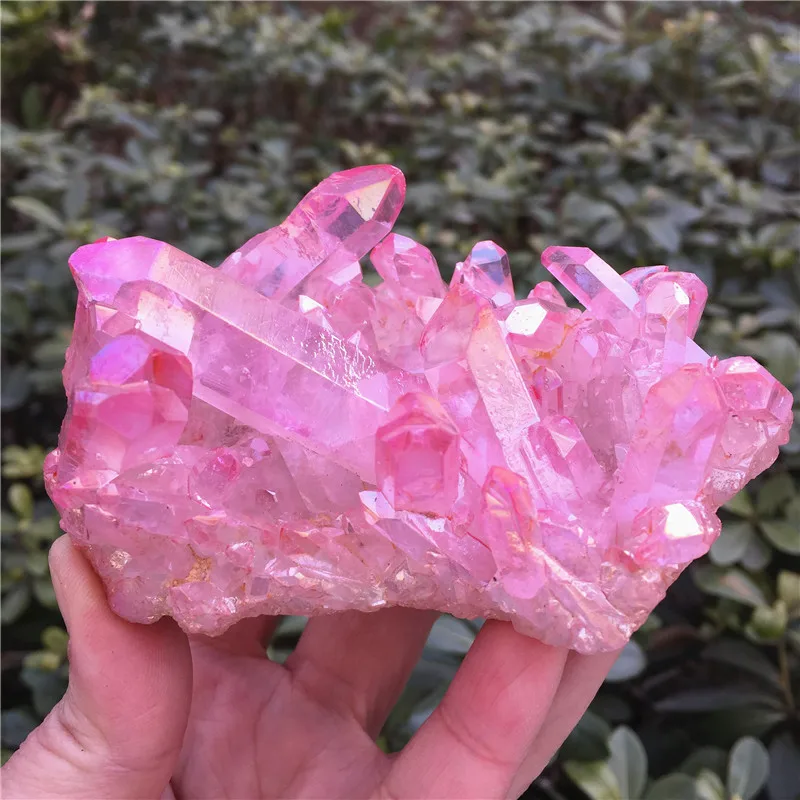 

250g Beautiful Aura Crystal Cluster Angel Aura Titanium Quartz Crystal Specimen Minerals Reiki Healing Chakra