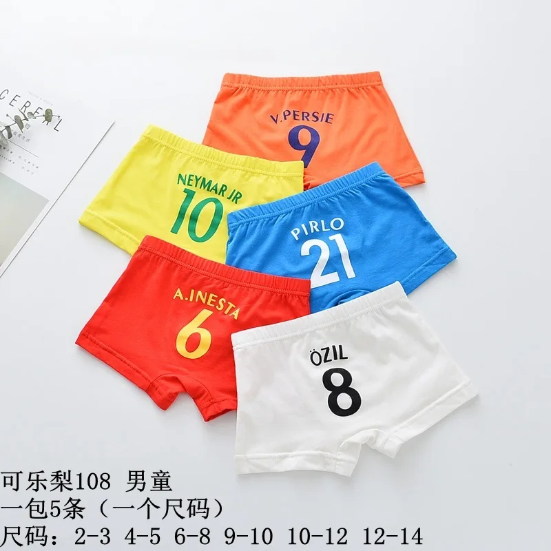 5 pcs/lot Kids Boys Underwear Cartoon Children's Shorts Panties for Baby Boy Boxers Panty Teenager Underpants 2-14T - Цвет: 22