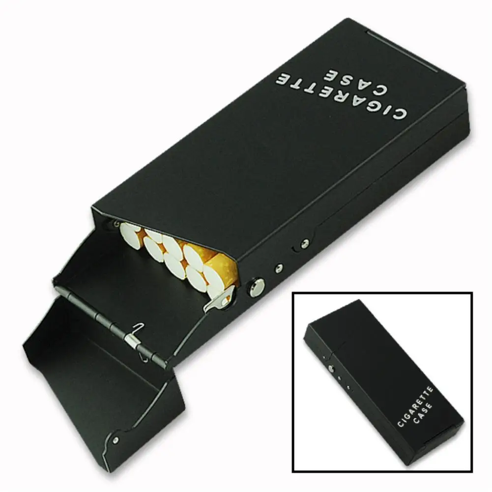 Narrow Pipe Personality Women Cigaret Slim Metal Case Cigarette Box