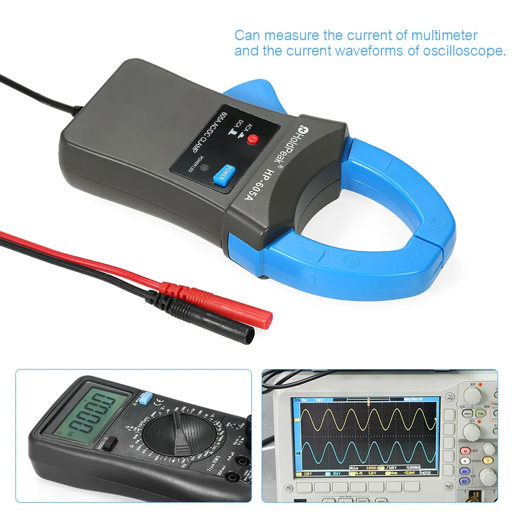 HoldPeak цифровой клещи 600A DC/AC текущий Зажим адаптер зажим на мультиметр Амперметр с