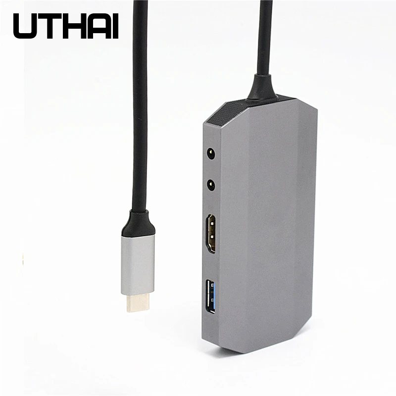 UTHAI J10 тип-c 9в1 концентратор мульти USB3.0 HDMI адаптер док-станция для MacBook Pro Аксессуары тип-c 3,1 сплиттер 3 порта USB C кардридер