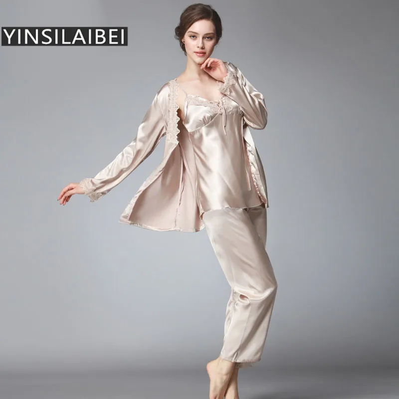 Ladies Pyjamas Set Comfortable Womens Satin Pajamas Sets Faux Silk