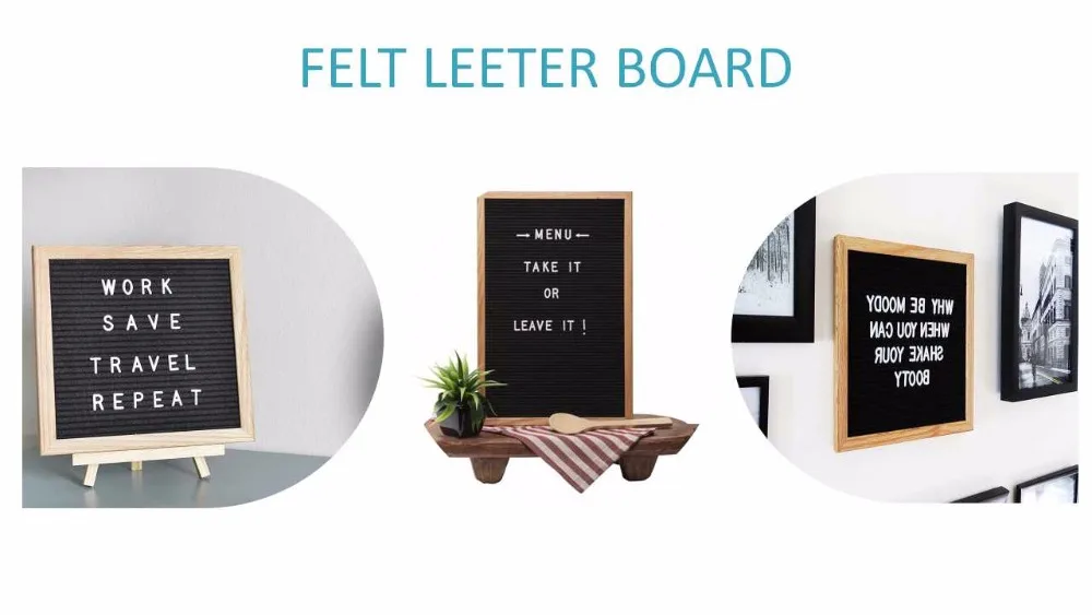 

Retro Felt Changeable Letter Board Home Restaurant Message Board with 340 Letter
