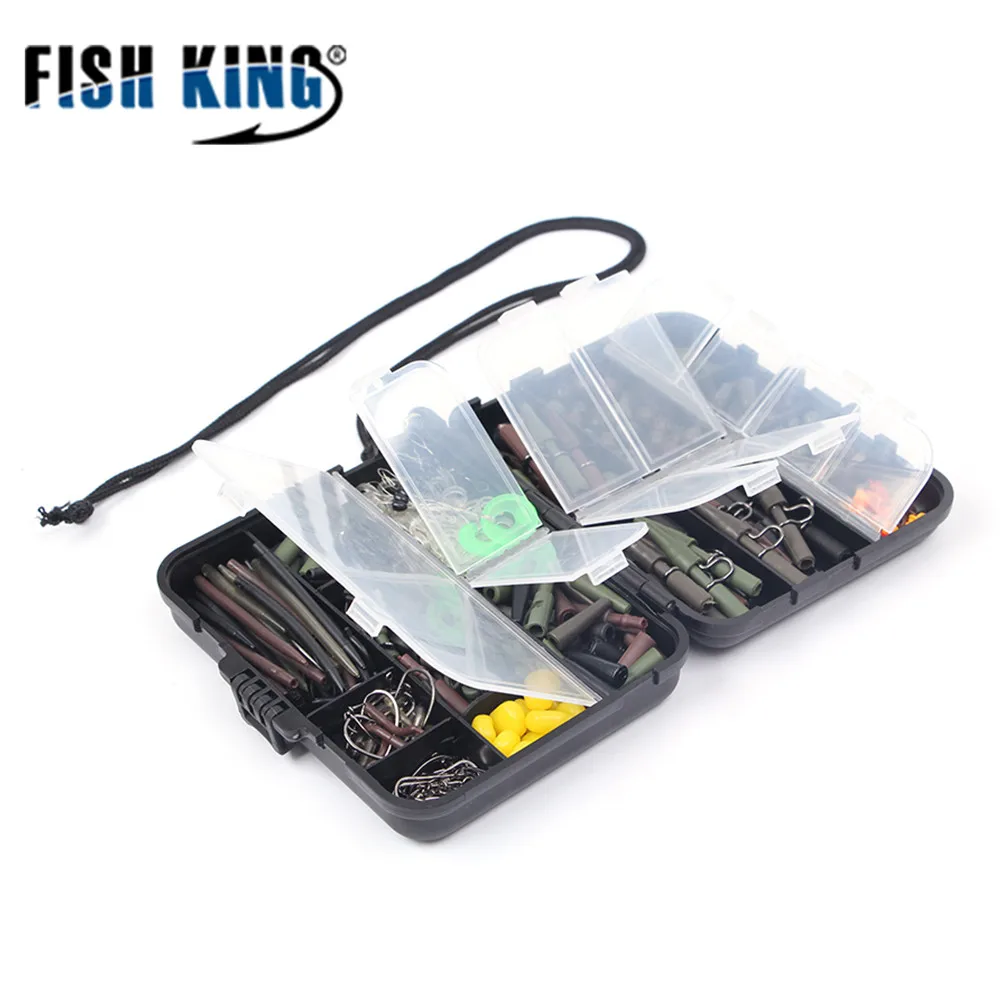 Рыболовные крючки FISH KING набор фидерных снастей 310 шт. комбинированная коробка