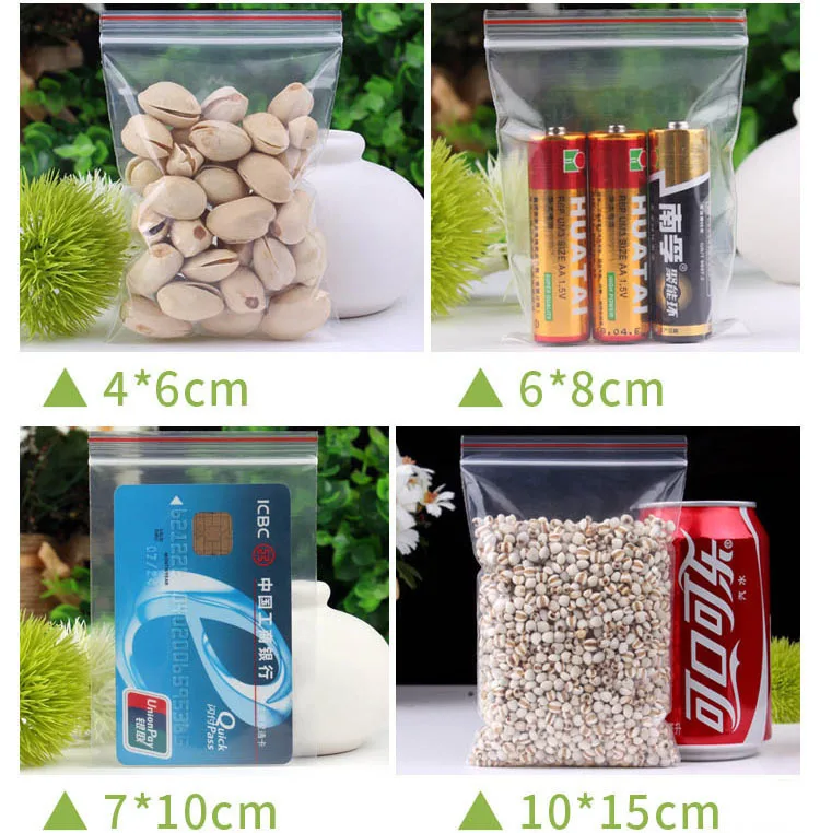 8x12 см Ziplock пластиковые сумки ювелирные изделия Малый мешок с застежкой конфеты пищевой упаковки молнии замок сумки прозрачный сжатый пылезащищенный