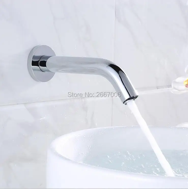 Free shipping New cold only wall mount automatic sensor faucet basin