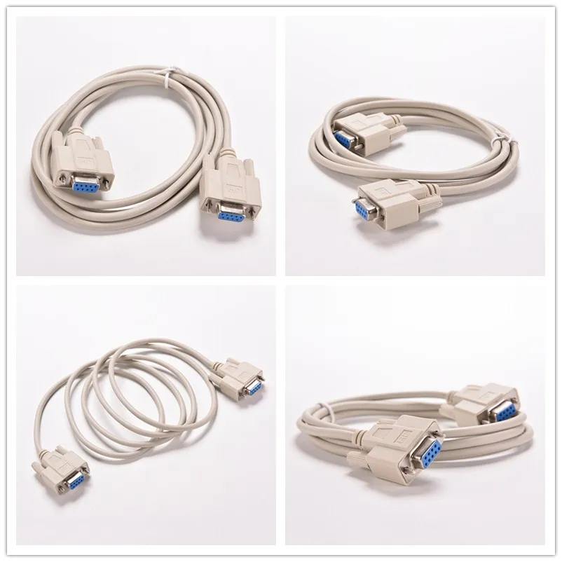 1.5m//5FT RS232 DB9 9Pins Serial Female Null Modem Cable Ports Converter Adapters