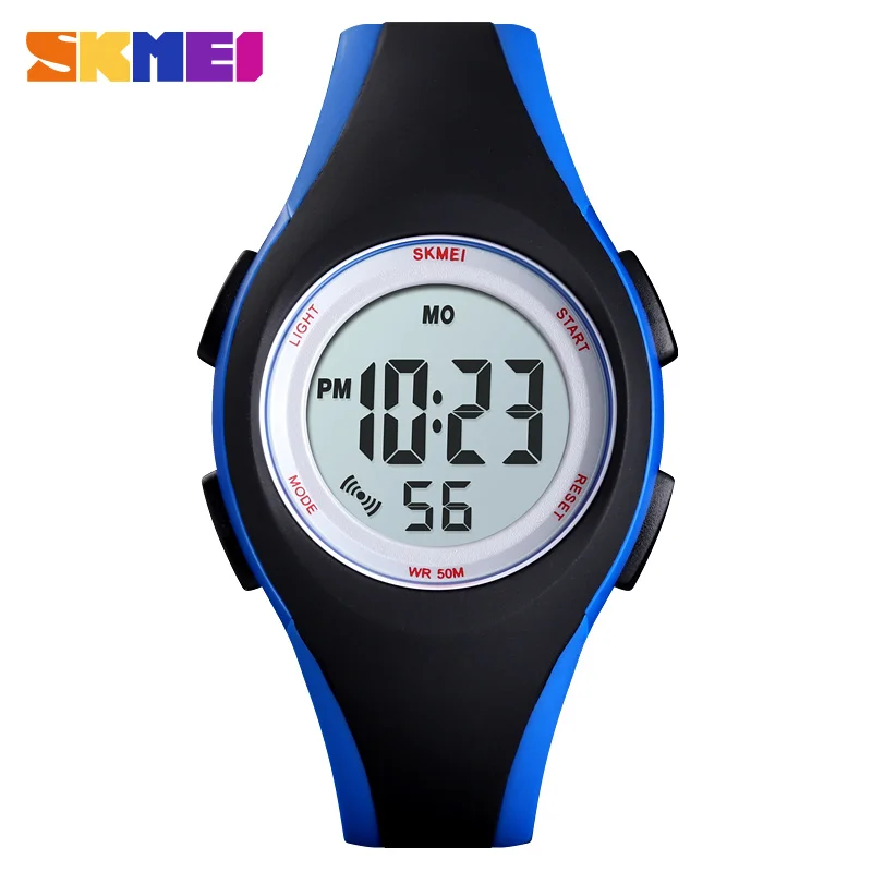 black blue SKMEI Brand Kids Watches Sports Style Wristwatch Fashion Children Digital Watches Waterproof Outdoor Sport Watches for Boy Girls - Цвет: black blue