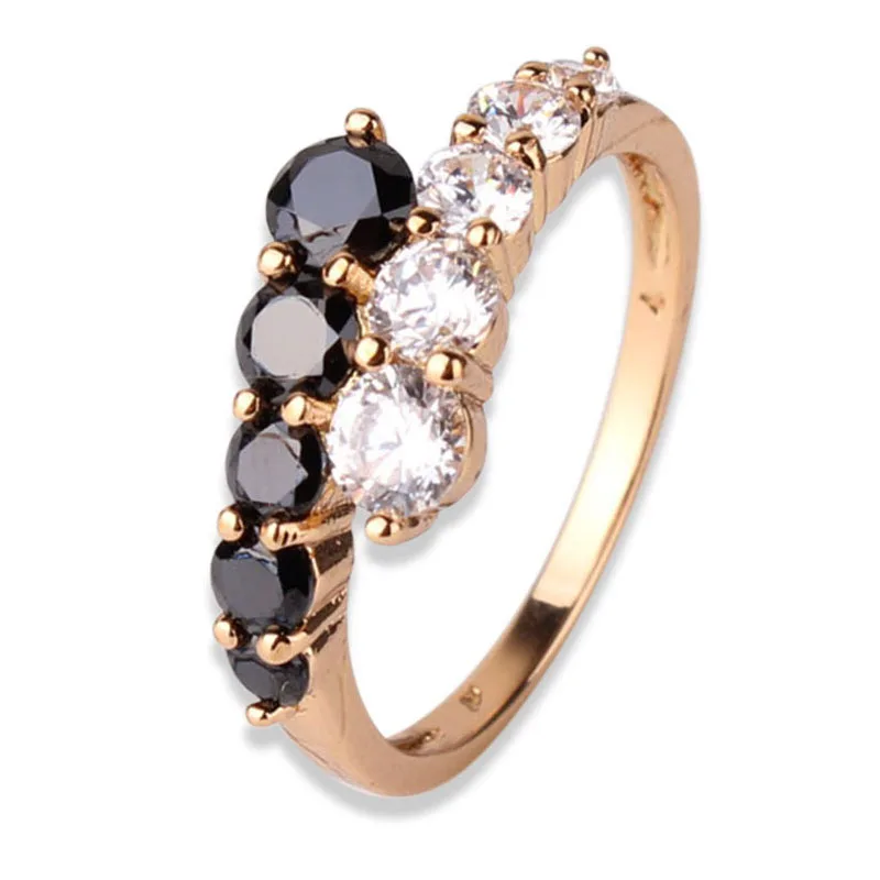 New Fashion 2016 Finger Midi Ring for Women 18K Gold Filled Rings White Black Engagement Wedding