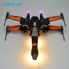 Светильник aling светодиодный светильник набор для известного бренда 75102 Poe's X-Wing Fighter модель комплект блоки игрушка