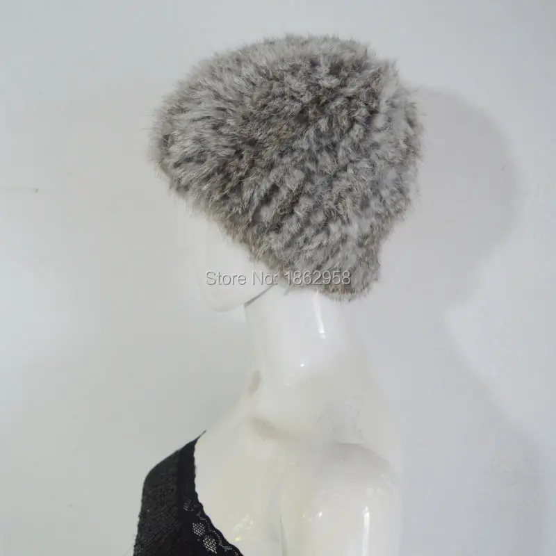SJ071 Новое поступление женские шапки дешевая цена Высокое качество эластичная сетка 1*1 толстый вязаный кроличий мех шапочки для девочек
