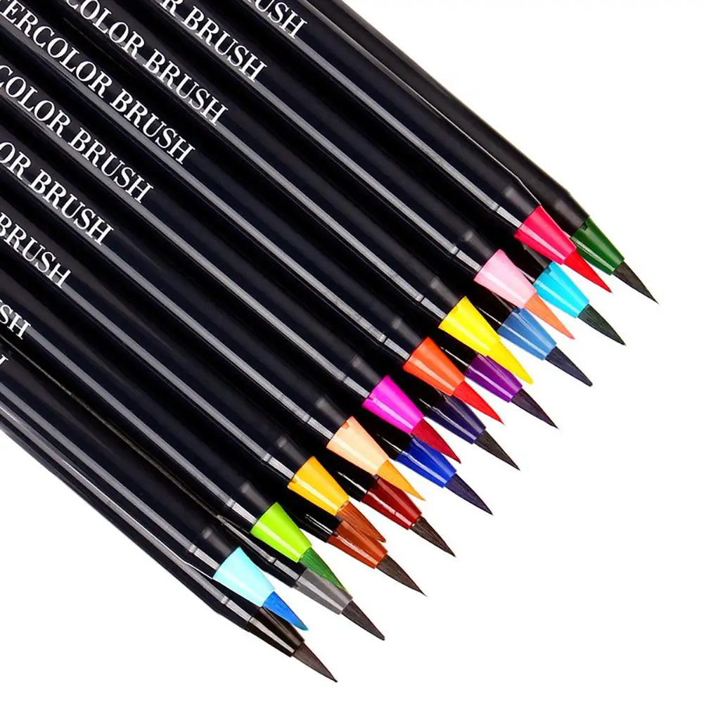 

Hot 20Pcs/Set Water Color Painting Brush Cartoon Drawing Pen Art Student Stationery