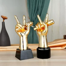 מותאם אישית למעלה איכות מוסיקה קול גביע הפרס שירה קרפט מזכרות עיצוב הבית 28cm גובה ללא תיבת גביע Adwards(China)