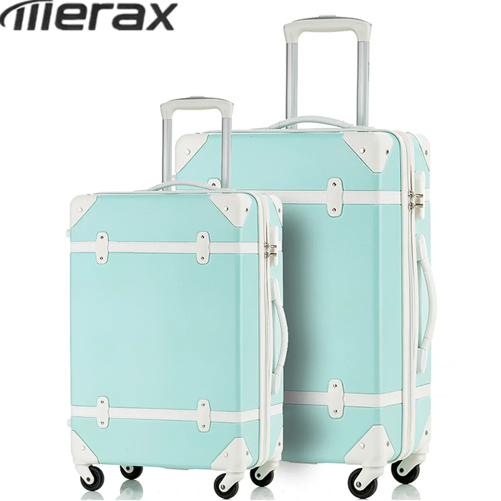 Merax Vintage Suitcase 2 pieces Luggage Sets ABS Retro Travel Rolling