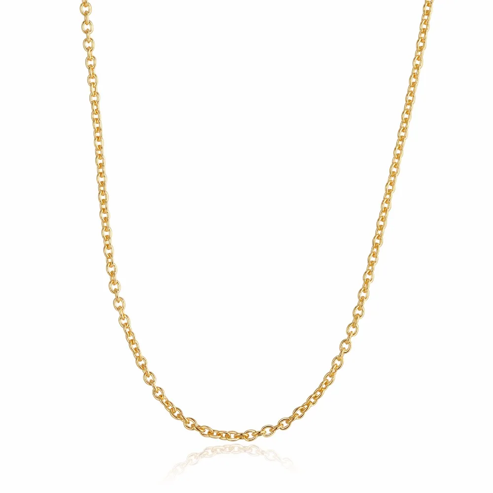 

Pandulaso 2018 New Shine Collection Golden Plated Chain Necklaces for Women Fashion Silver 925 Jewelry Spring Statement Necklace