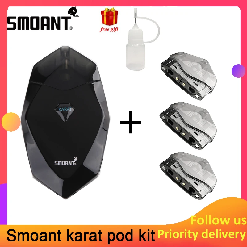 

Original Smoant Karat 370mAh Kit Pod Vape Starter Kit with 2ml Quarzt coil cartridge kit vs Smoant S8 minifit suorin drop