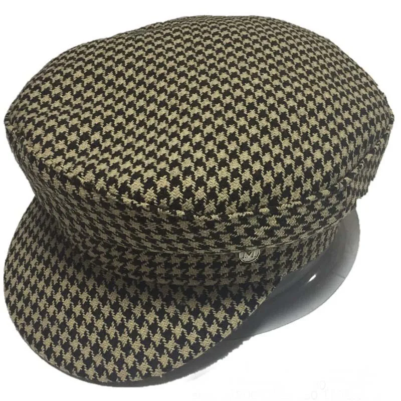 New Vintage Newsboy Cap Cadet Women Swallow grid Military baker boy caps British Classic Female