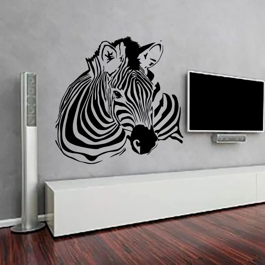 Art Decor High Quality Zebra Wall Stickers Living Room Removable Vinyl Self Adhesive Animal Home Decor