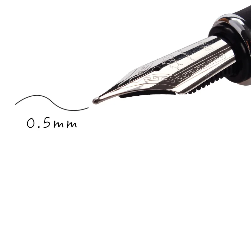 Jinhao 750 высокое качество самопишущее перо золото серебро Блестящий цветочный узор ручки для подписи офисные школьные принадлежности FB299