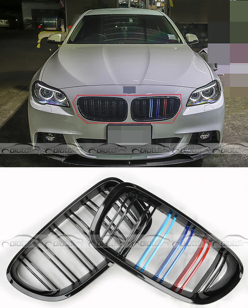 

olotdi For BMW Grille F10 2011-2016 5 Series M-color Front Kidney Grills Car Racing Grille accessories