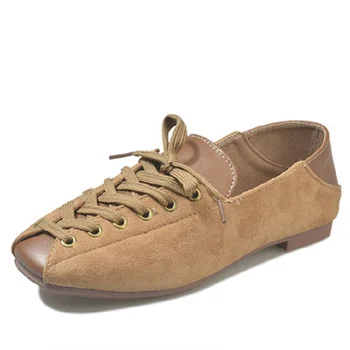 

Shoes women 2019 spring new cross with square head shallow mouth single shoes female comfortable soft bottom flat shoes