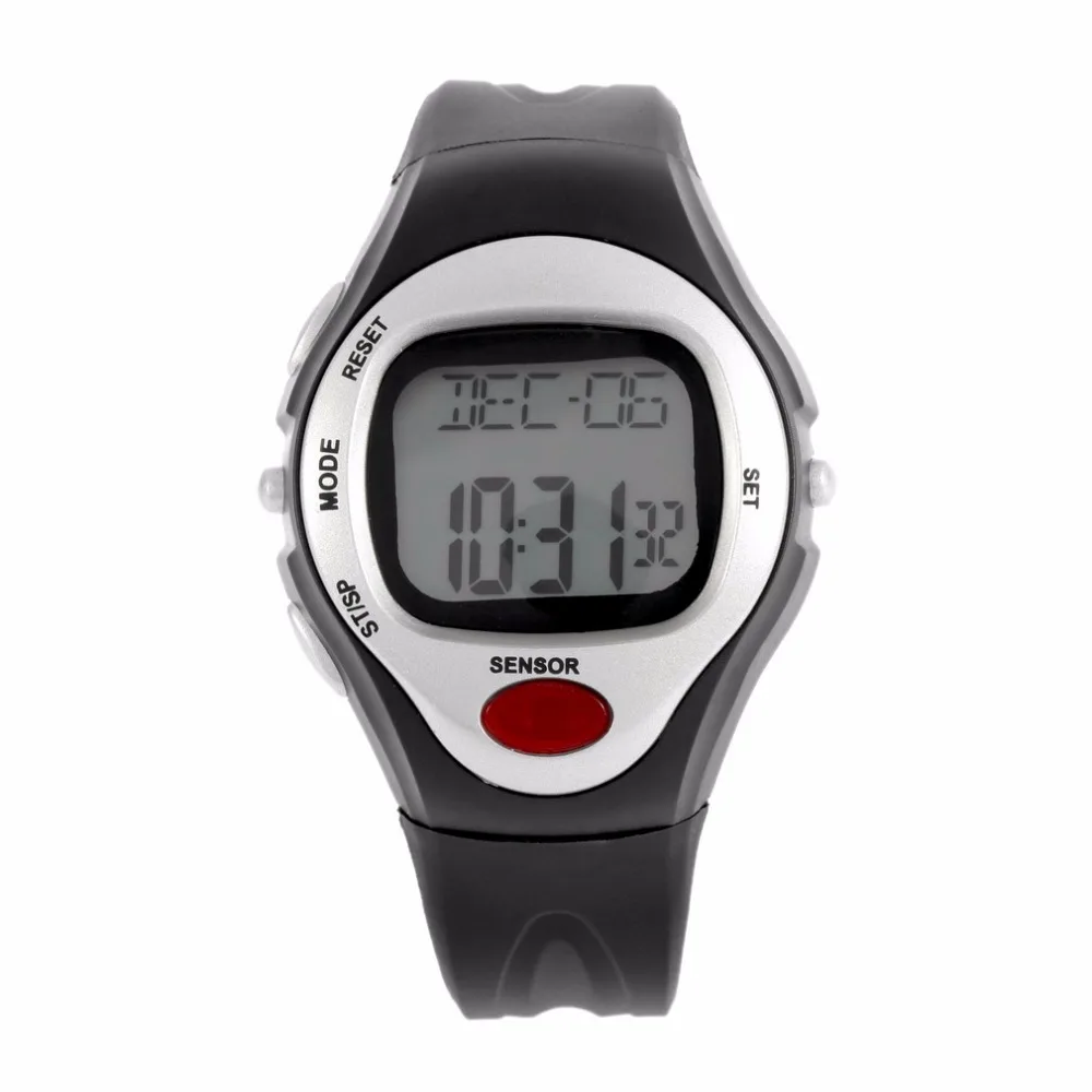 

Pulse Heart Rate Monitor Calories Counter Fitness Watch Digital Wristwatches Calendar Display Time Stop Watch Alarm