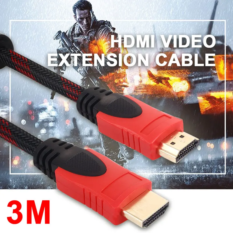 HDMI кабель двойное магнитное кольцо HDTV Универсальный Удлинительный кабель, HDMI офисный нейлон 300 см позолоченный интерфейс