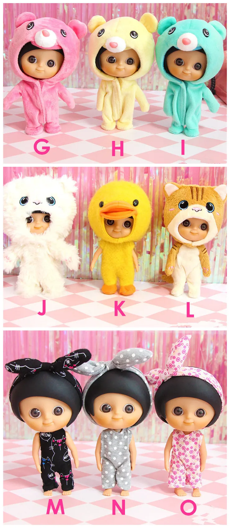 Милый медведь куклы макияж IXDOLLS Blyth детские игрушки с одеждой, большие глаза головы утки Тигры sheeps Фабрика мода подходит для девочек