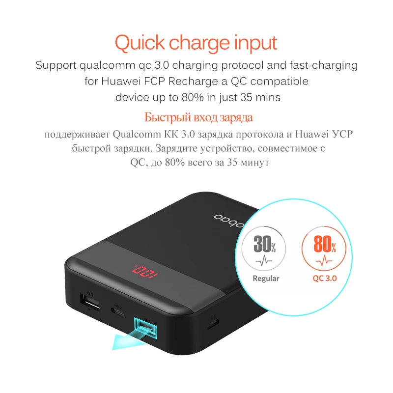 Yoobao внешний аккумулятор 10000 мАч для Xiaomi Quick Charge 3,0 Pover Bank портативное зарядное устройство Внешний аккумулятор для iPhone 7 8 X повербанк