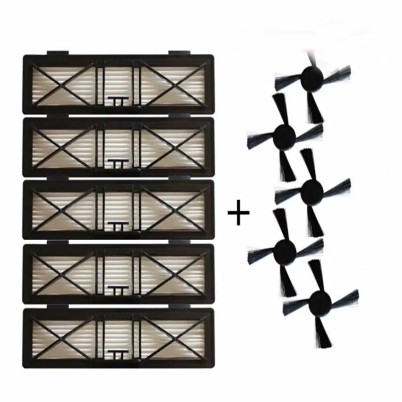 

10 pieces / batch (5*filter and 5*side brushes) Replacement Neato Botvac 85 70e 75 80 Robot filter cleaning brush
